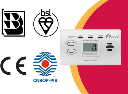 Czujnik czadu z wyświetlaczem Kidde K7DCO