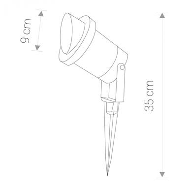 BUSH OPRAWA GRUNTOWA REFLEKTOR 1X GU10/ 35W IP65 ALUMINIUM LAKIEROWANE/ SZKŁO