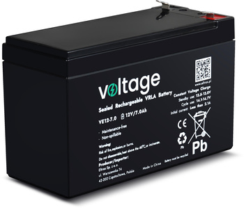 Akumulator AGM Voltage 12V 7Ah VE12-7.0 (Żywotność 6-9 lat)