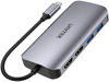 Unitek D1122A01 Aktywny hub USB-C 5Gbps, 2x HDMI 4K, czytnik kart, RJ-45, PD 100W