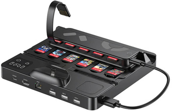 Unitek stacja ładująca Switch z przełącznikiem i czytnikiem kart do gier