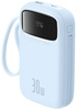 Powerbank Baseus QPow 2 10000mAh 30W z 2 wbudowanymi kablami USB-C - niebieski