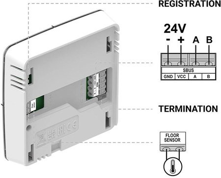 Przewodowy regulator pokojowy sinum czarny R-S1 Tech Sterowniki