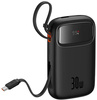 Powerbank Baseus QPow 2 10000mAh 30W z 2 wbudowanymi kablami USB-C - czarny