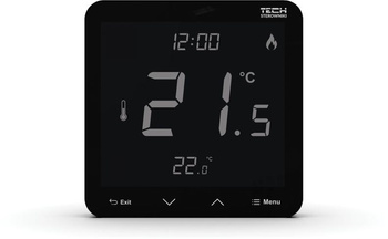 Przewodowy regulator pokojowy czarny R-10S PLUS Tech Sterowniki