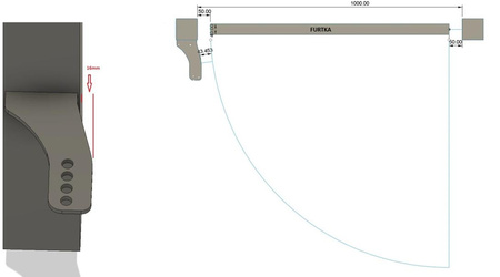 Uchwyty MOD.80/10/16 na słupek do napędów z otworami 10mm: Beninca, NICE, BFT Athos, DEA itd.