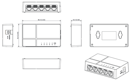 Switch Dahua PFS3005-5GT-L-V2