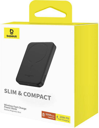 Powerbank Baseus Magnetic Mini P10022107113-00 5000mAh 20W PD INDUKCYJNE Qi USB-C KABEL USB-C