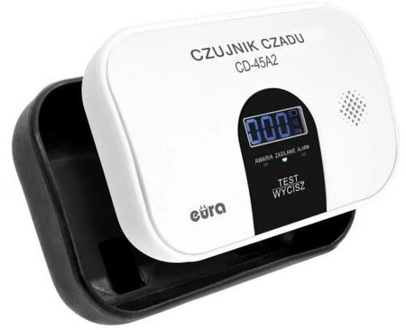 Czujnik czadu Eura CD-45A2 wolnostojący, bateryjny, wyswietlacz LCD