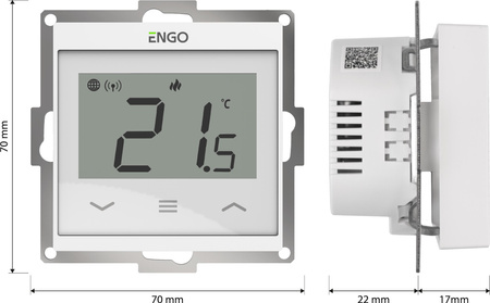 REGULATOR ENGO E55-W PODTYNKOWY DO RAMKI