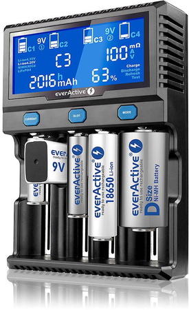 Ładowarka do akumulatorków cylindrycznych Li-ion oraz Ni-MH everactive UC-4200