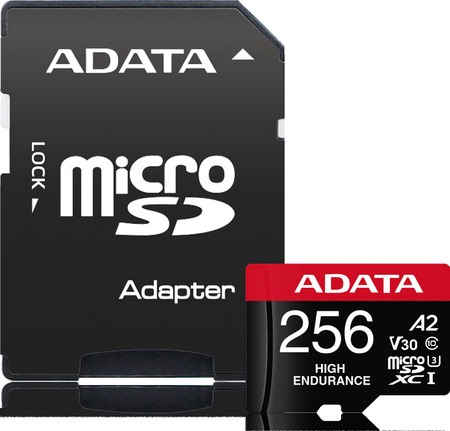 Adata Karta microSD High Endurance 256GB UHS1 U3 V30 A2 100/85MB/s + Adapter
