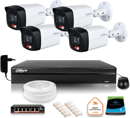 Zestaw monitoringu IP Dahua 4 Kamer IP 8mpx 4K dysk twardy