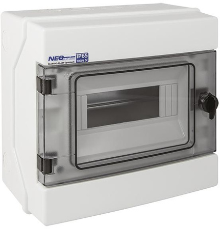 Rozdzielnica hermetyczna modułowa (500V AC, 1000V DC) 1x8 natynkowa (N+PE) IP65 RH-8 ELEKTRO-PLAST O