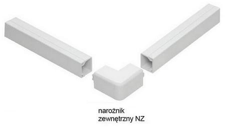 Osprzęt do listew elektroinstalacyjnych, narożnik zewnętrzny BIAŁY NZ 40x25 (1szt.)