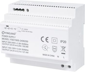 ZASILACZ IMPULSOWY NA SZYNĘ DIN YINGJIAO YSD150S-24006250 24V/150W/6,25A