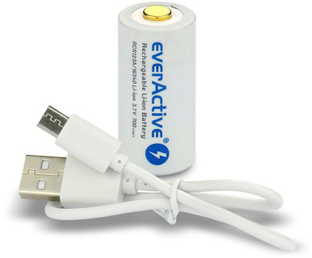 Akumulatorek 16340 / R-CR123 3,7V everActive 700mAh (1 szt.) z zabezpieczeniem
