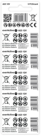 Bateria 23A / A23 / LRV08 everActive 12V (blister 5 szt.)
