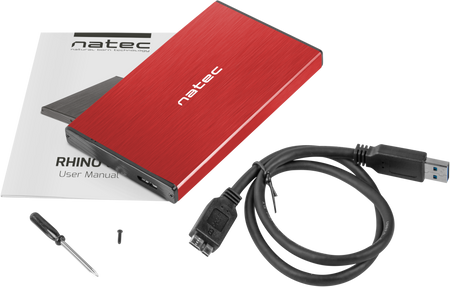 Zewnętrzna obudowa dysku Natec Rhino Go SATA 2.5cala USB 3.0 Czerwony