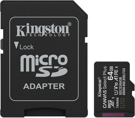 Karta pamięci microSD 64GB Kingston Canvas Select Plus microSDXC C10 UHS-1 64GB