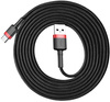 KABEL USB-A / USB-C Baseus Cafule CATKLF-C91 200cm 2A QC 3.0 CZARNO-CZERWONY W OPLOCIE