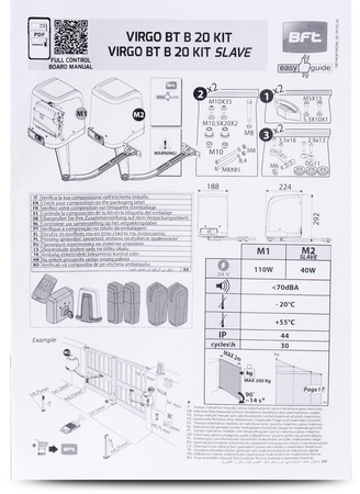 Zestaw BFT Virgo SMART BT B20 KIT do bram dwuskrzydłowych