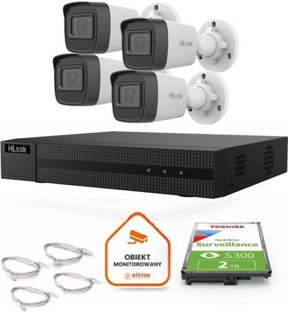 Zestaw do monitoringu Hilook 6 kamer IP IPCAM-B4-P 4MP 2.8mm