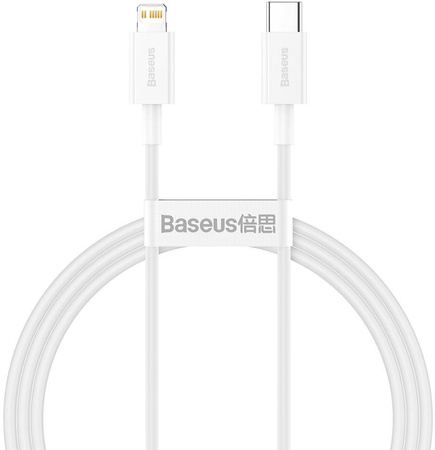 KABEL USB-C / Lightning iPhone Baseus Superior CATLYS-A02 1m 20W PD Quick Charging BIAŁY PREMIUM