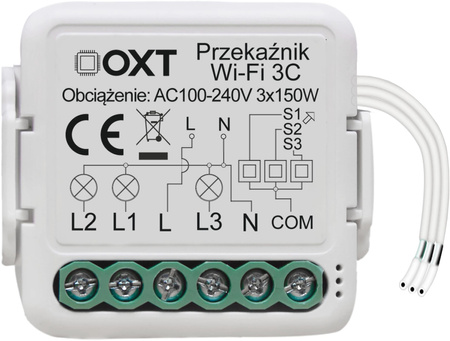 Moduł OXT mini przekaźnik 3 obwody WiFi TUYA T223