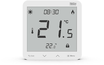 Przewodowy dwustanowy regulator pokojowy podtynkowy biały ST-297z v3 Tech sterowniki