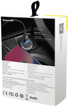 Ładowarka Sieciowa Baseus Square CCALL-AS01 30W 5A 1x USB-A 1x USB-C QC 4.0+