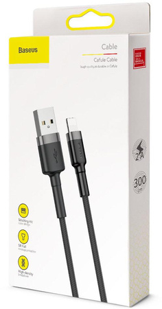 Kabel USB-A / Lightning iPhone Baseus Cafule CALKLF-RG1 300cm Apple 2A Czarno-szary