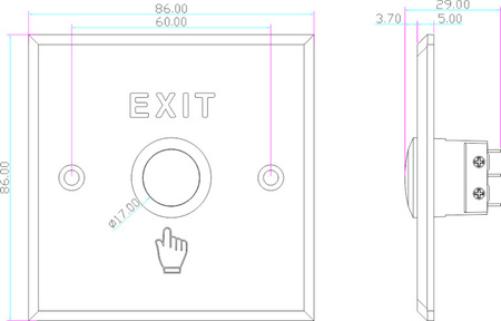 VIDOS przycisk wyjścia OP06