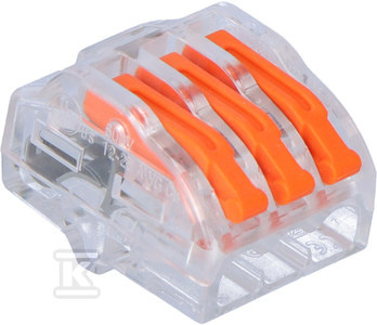 ZŁĄCZKA DO PRZEWODÓW ZATRZASKOWA 0,2-4,0mm2 PC-233 3GNIAZDA (50szt.)