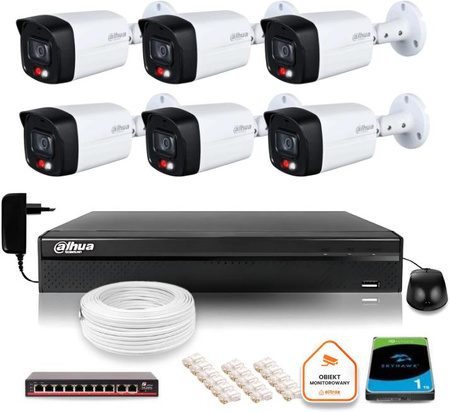 Zestaw monitoringu IP Dahua 6 Kamer IP 8mpx 4K dysk twardy 2TB