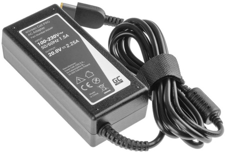 Zasilacz Ładowarka Do Laptopa Lenovo Green Cell PRO AD64P 20V 2,25A 45W Slim Tip