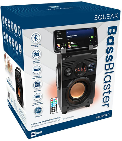 Głośnik bassblaster squeak SQ1001 bt, radio fm, MP3