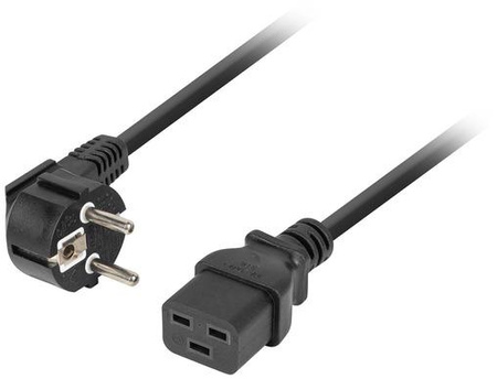 KABEL ZASILAJĄCY (SERWEROWY) CEE 7/7 IEC 320 C19 16A 1.8M WTYCZKA KĄTOWA VDE Lanberg