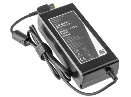 Zasilacz Ładowarka Do Laptopa Lenovo Green Cell PRO AD68P 20V 6,75A 135W Slim Tip