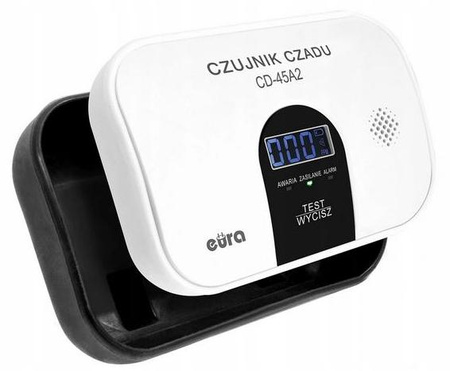 Czujnik czadu Eura CD-45A2 wolnostojący, bateryjny, wyswietlacz LCD