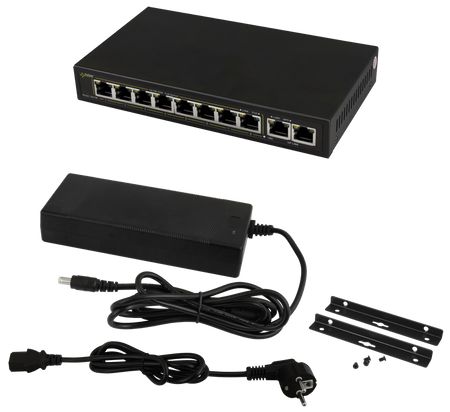 SWITCH POE PULSAR SG108 10-PORTÓW (8xPoE + 2xUPLINK)
