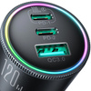 Ładowarka samochodowa Joyroom JR-CCN07 120W 5.0A PD 3.0 QC 3.0 1x USB-A 2x USB-C + kabel