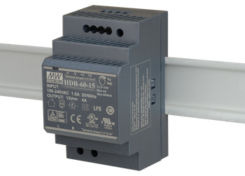 ZASILACZ IMPULSOWY NA SZYNĘ DIN MEAN WELL HDR-60-15 15V/60W/4A