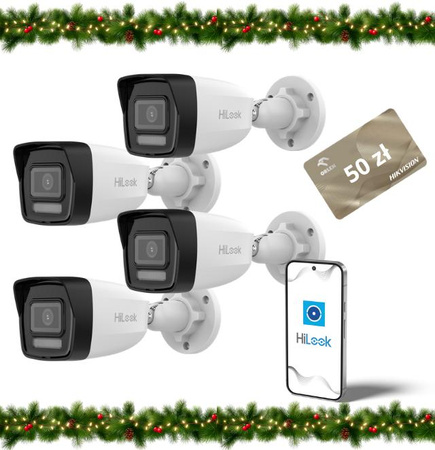 Zestaw monitoringu Hilook 4 kamery IP IPCAM-B8-30DL z dyskiem 1TB