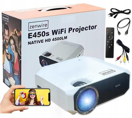 Mini Projektor Zenwire e450s WiFi Full HD 4500 lm