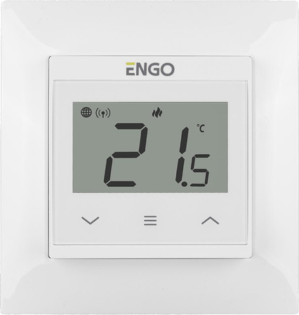 ENGO Controls E55-W - Internetowy, podtynkowy regulator temperatury do ramki 55x55, Wi-F