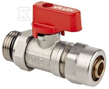 ZAWÓR MINI PLUS G1/2"X16 PEX/AL, CZERW.
