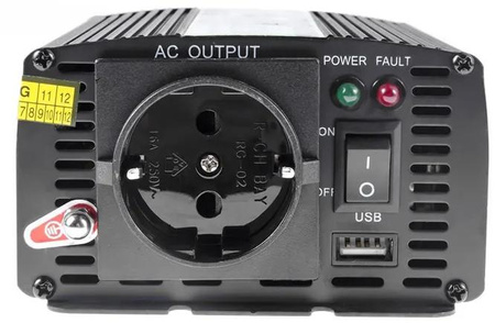 Przetwornica Napięcia Inwerter Green Cell 12V / 230V 300W/600W Modyfikowa Sinusoida INV01DE