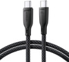 Kabel USB-C / USB-C Joyroom SA34-CC3 100cm 60W 5A PD w oplocie czarny