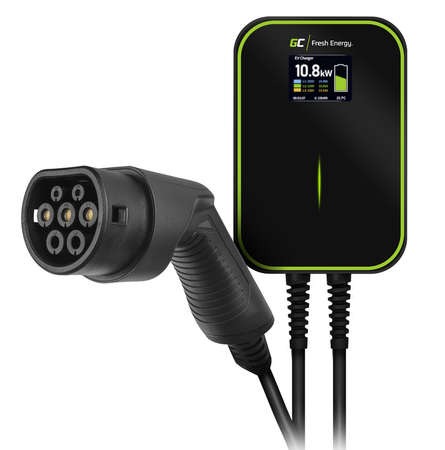 ŁADOWARKA DO SAMOCHODÓW ELEKTRYCZNYCH Green Cell WALLBOX EV POWERBOX 22kW TYPE 2 (6m) 3-FAZ EV14